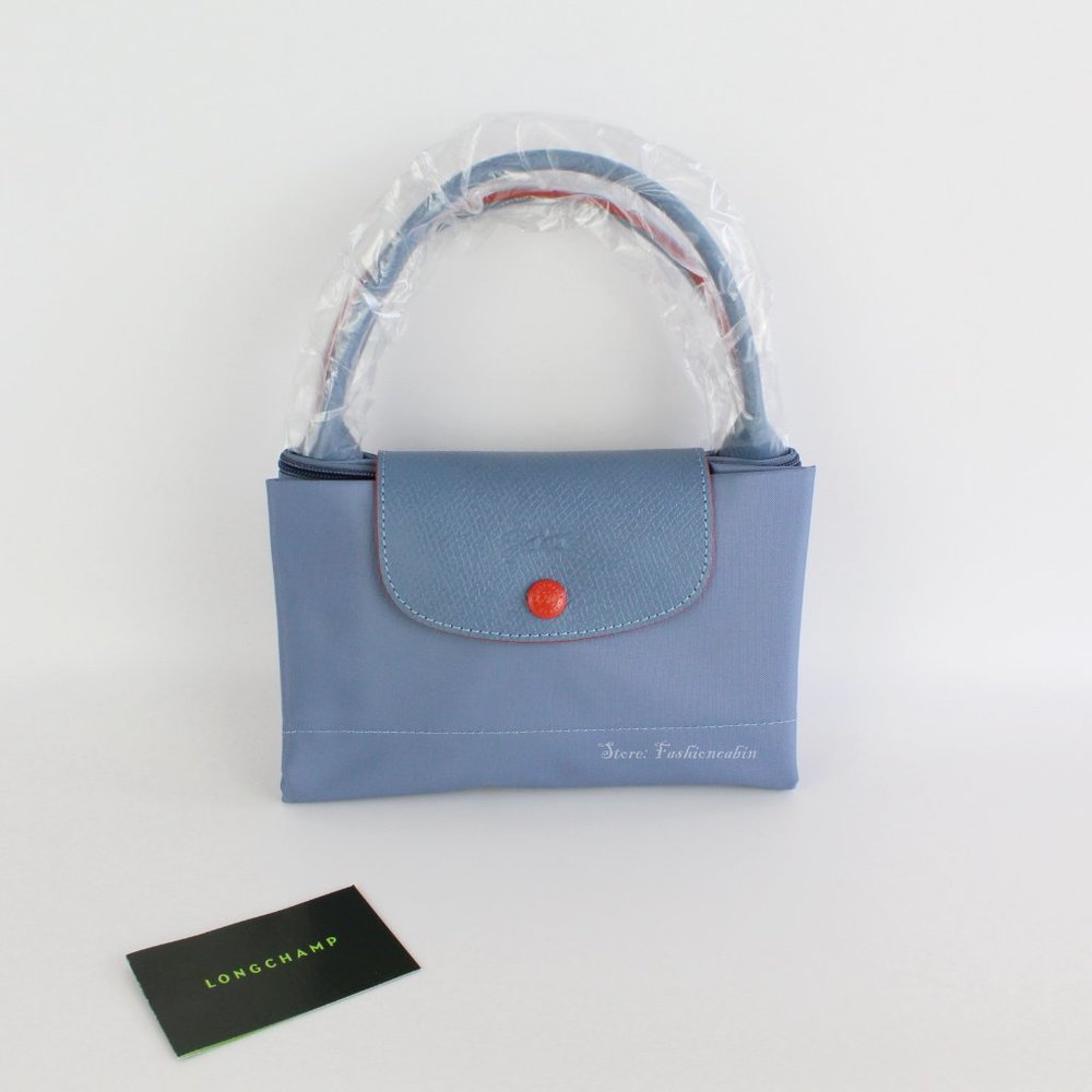 NWT LONGCHAMP Le Pliage Tote Bag, Blue/Mist - Picture 3 of 16